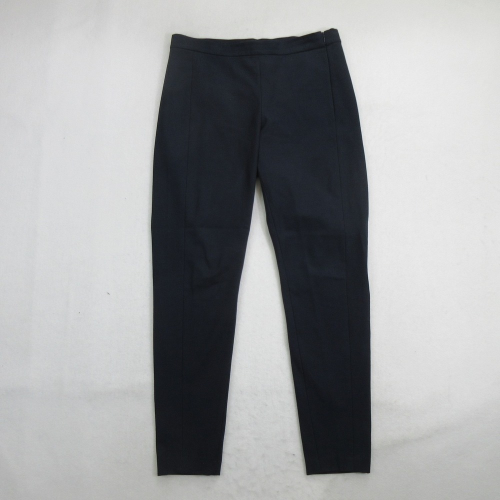 Banana Republic Women Pants 6 Legging Bi-Stretch Navy Blue Side Zip Ankle Slit